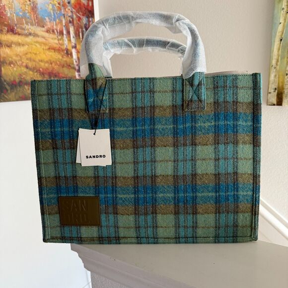 SANDRO Kasbah Wool Tote Bag - NWT - Picture 1 of 6